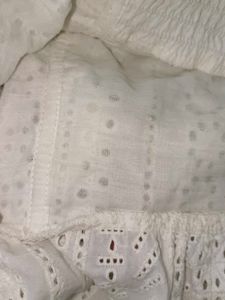 Max White Eyelet Ruffle Top