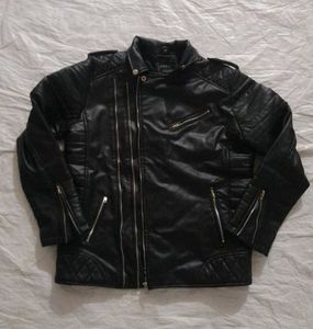 Zara Black Faux Leather Biker Jacket