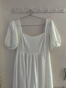 White Puff Sleeve Dress