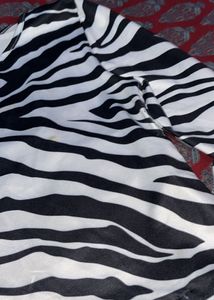 Zebra Print Long Sleeve Crop Top