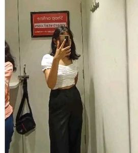 White Ruched Crop Top🤍