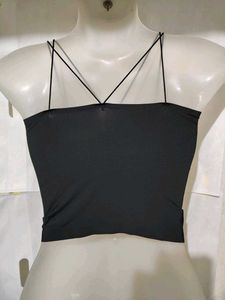 Black Strappy Crop Top