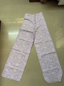 Abstract Wave Print Wide Leg Trouser