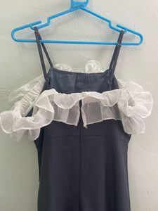 Gray Ruffle Mini Dress