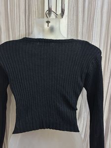 Sexy Black Long Sleeve Top