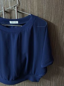 Navy Blue Poco Top - Flowy Fit