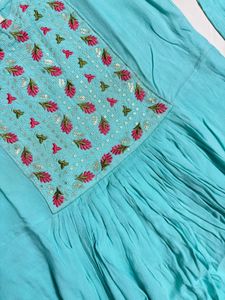 Aqua Aalia Cut Embroidered Kurta