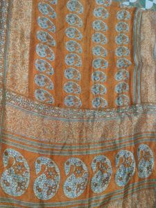 Elegant Orange Paisley Saree