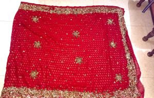 Red Embroidery Wrork Sareee