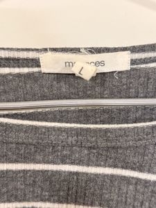 Striped Cutout Rouched Sleeve Top