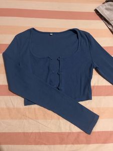 blue full sleeves cardigan
