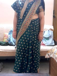 dark Green Banarasi Dress Material