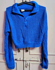 Blue Knit Pullover