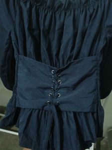 Elegant Navy Bardot Top