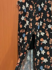 Floral Sleeveless Maxi Dress front ans side slit