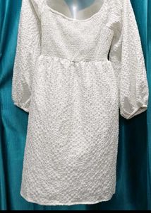 Zudio White A-line Dress.