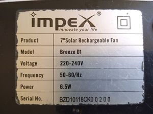 Impex Portable Rechargeable Fan