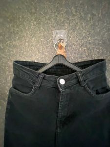 Black Flared Denim Jeans