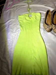 Combo Shrug+Neon Green Mini Dress