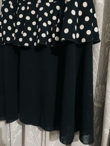 Black Polka Dot Peplum Dress/Top