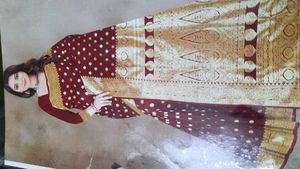 Elegant Maroon &amp; Gold Saree