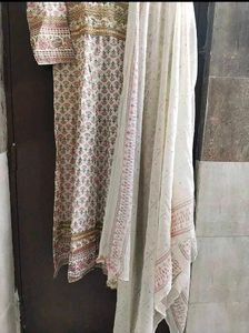 New Unused PureCotton Reshamwork Angrakha Anarkali