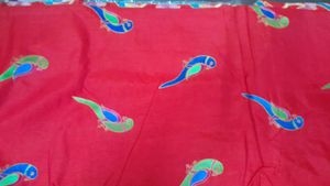 Red Parrot Print Fabric