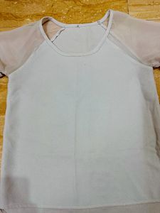 White Mesh Sleeves Top 🤍