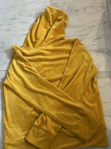 Yellow Velour Hoodie