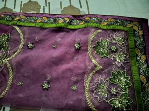Beautiful Saree In Purple 💜 Colour