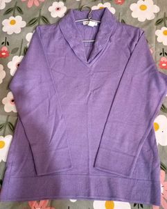 Lavendar V Neck Beautiful Knitting Work❤️