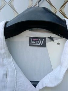 New With Tag Elegant White Button-Down Shirt