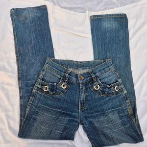Low Waist Y2K Straight Fit Retro Denim