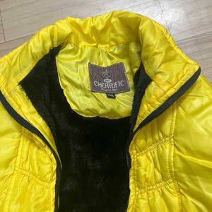 Yellow Puffer Vest Jacket.