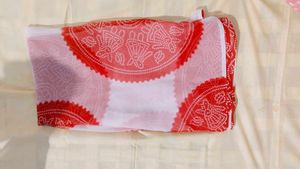 Elegant Red &amp; White Saree(New )