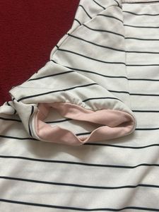 Striped Tee with Floral Pocket