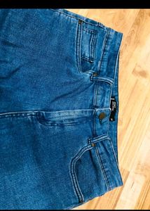Blue Denim Jeans with Ankle Detail