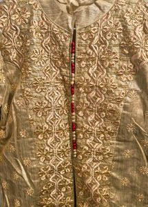 Elegant Gold Embroidered Kurta
