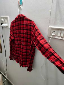 Red &amp; Black Plaid Flannel Shirt