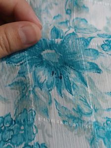 Sky Blue Floral Saree