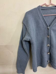 Blue Knit Cardigan