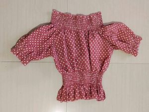 Cute Polka Dot Off-Shoulder Top