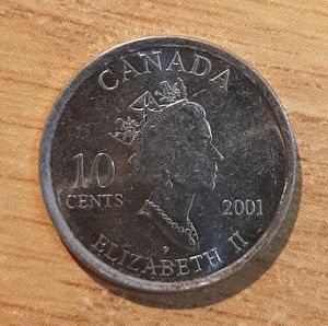 Canadian 10 Cent Coin - 2002