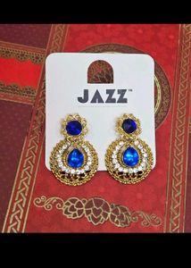 Gold Plated Blue Stone Earrings 🤩⭐️