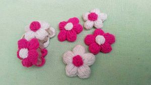 Yarn Flower Hair Clips