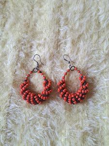 Handmade Beaded Basket Earrings