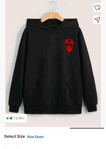 Black Anime Print Hoodie