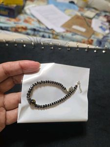 Nazariya Black Beads Silver Bracelet