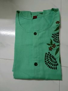 Green Colour A- Line Kurta