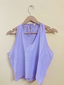 GLITCHEZ Lilac Crop Halter Top